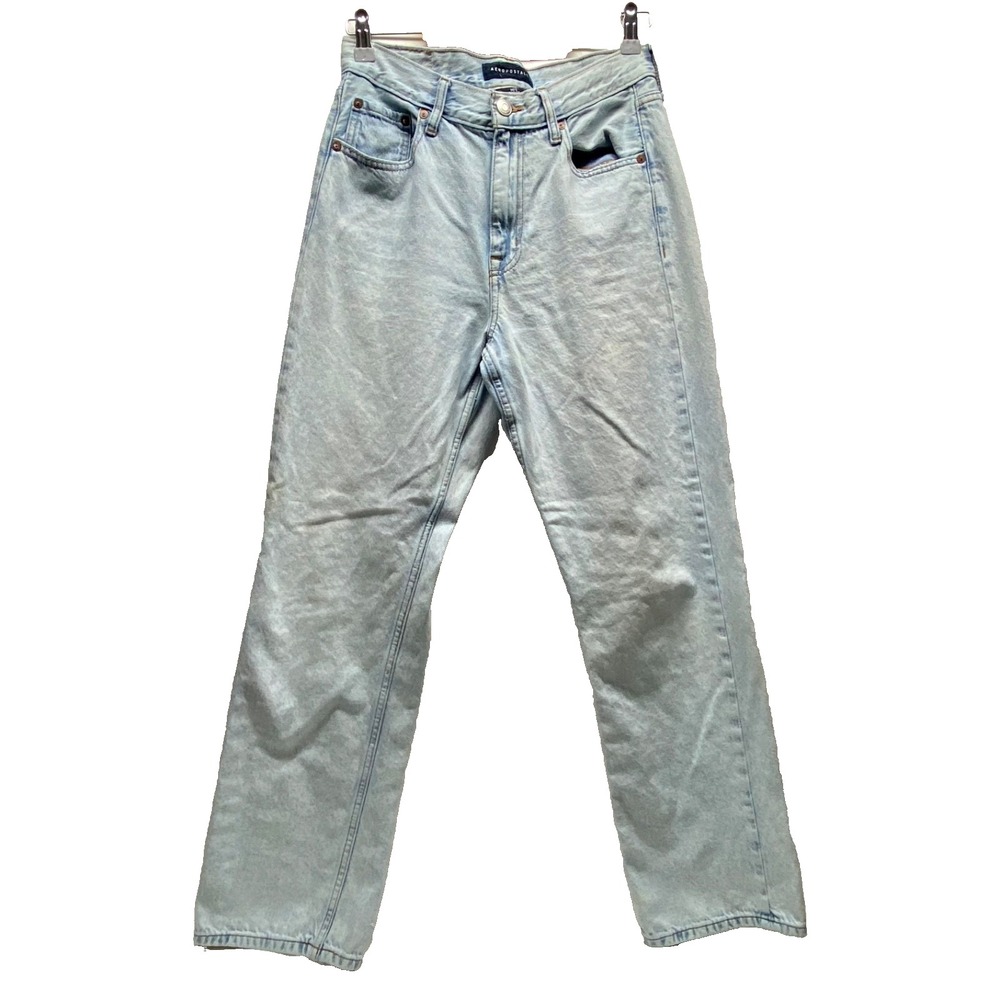 Aeropostale Jeans Women's 6 Light Blue 90's Baggy High Rise 5 Pocket Stretch EUC